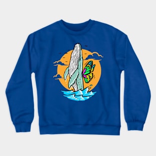 I want fly free whale Crewneck Sweatshirt